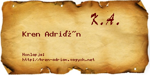 Kren Adrián névjegykártya